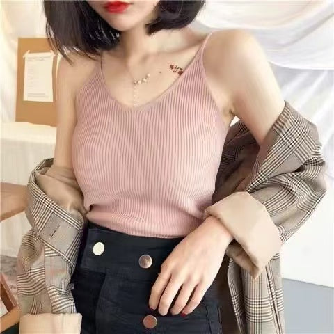 Women’s Ribbed Knit Top – Slim Fit Stretchy Camisole / Long Sleeve / Short Sleeve