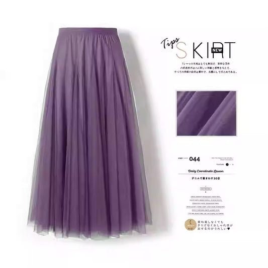 Purple Pleated Skirt