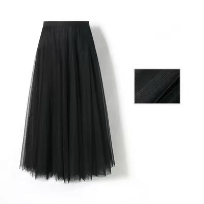 Black– Soft Tulle Long Skirt