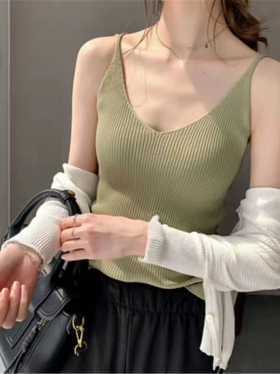 Women’s Ribbed Knit Top – Slim Fit Stretchy Camisole / Long Sleeve / Short Sleeve